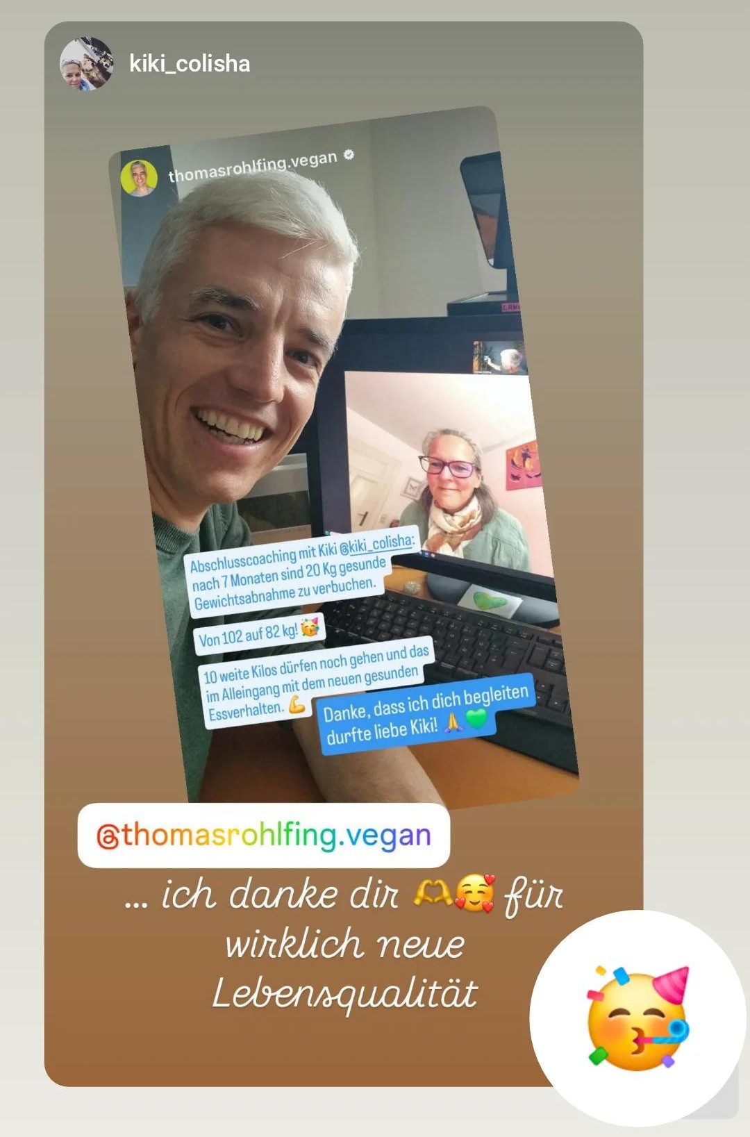 Erfolg beim veganen Ernährungscoaching 20 kg abgenommen in 7 Monaten